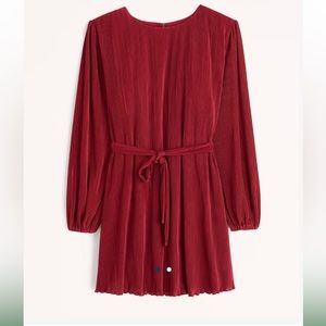 Long sleeve satin mini dress